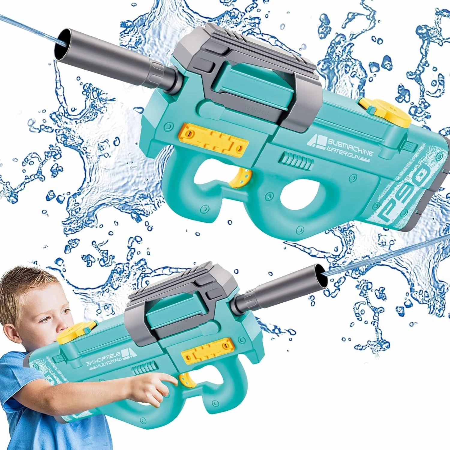 Electric Water Gun - Automatic Water Blaster Gun Large Capacity & 33FT Shooting Distance, Kids Squirt Guns with Rechargeable Battery, Summer Outdoor Pool Toys Beach Toys for Adult Boys Girls (Green)