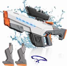 Electric Water Gun for Adults Kids,Automatic Squirt Guns with Large Capacity,Powerful Water Squirt with 2Modular Battery, 26-32 FT Range,Summer Outdoor Shooting Game Pool Water Toy