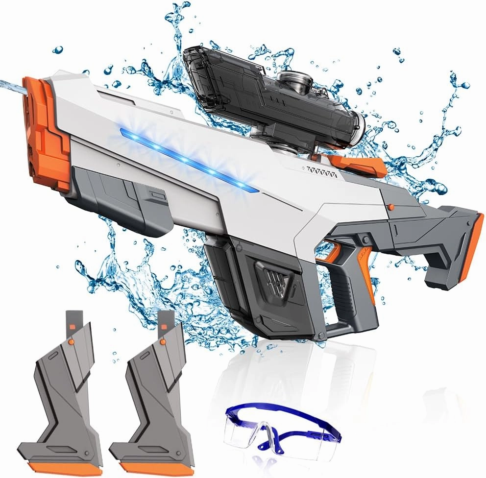 Electric Water Gun for Adults Kids,Automatic Squirt Guns with Large Capacity,Powerful Water Squirt with 2Modular Battery, 26-32 FT Range,Summer Outdoor Shooting Game Pool Water Toy