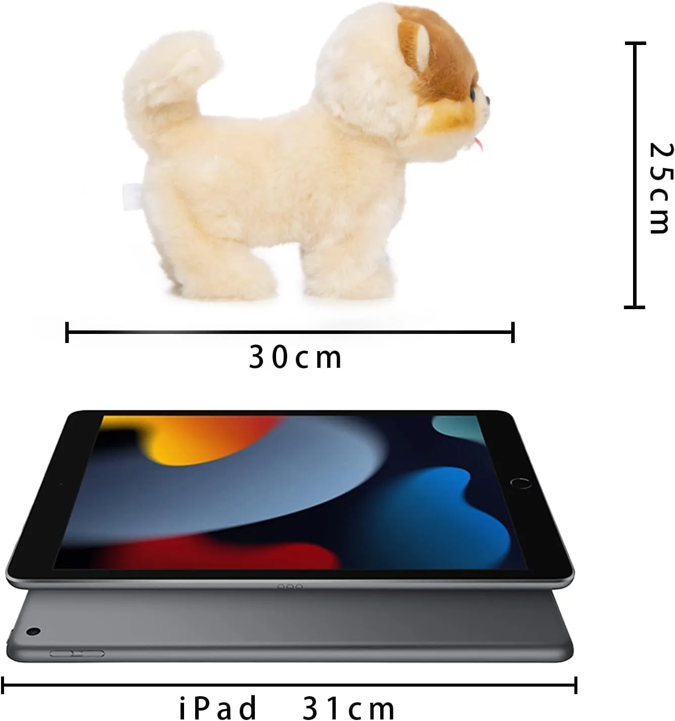 Electronic Walking Pomeranian Stuffed Dog Toy, Realistic Interactive Puppy Robot Pet Dog, Walking, Barking,Wagging Tail & Talking,Present Pet Gifts for 3  Year Boys Girls