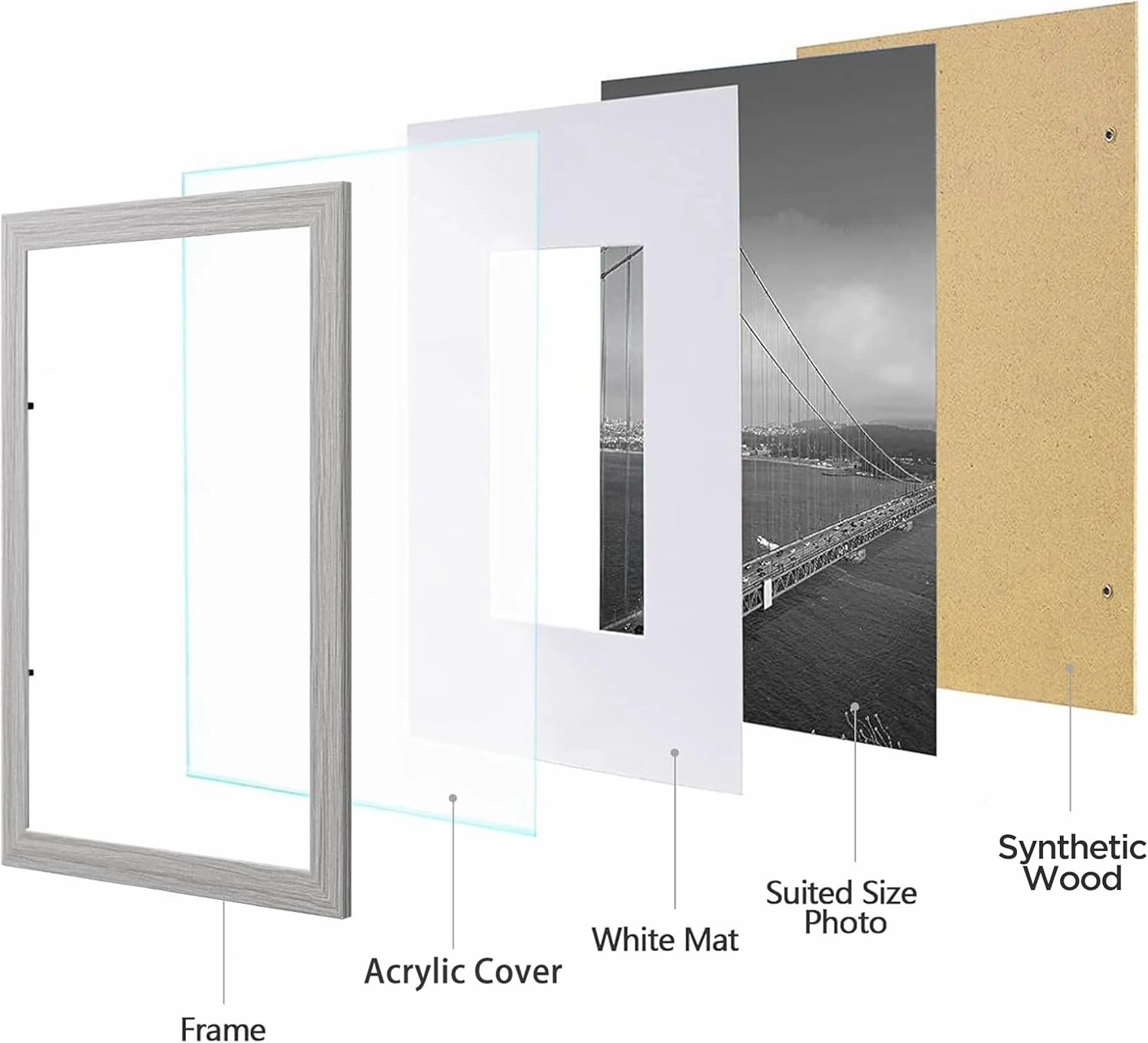 eletecpro 12x12 Picture Frames Set of 9 Classic Gallery Wall Frame Set Displays 8x8 Photo with Mat or 12x12 without Mat, Modern Home Decor for Wall Hanging, Washing Grey Square Picture Frames
