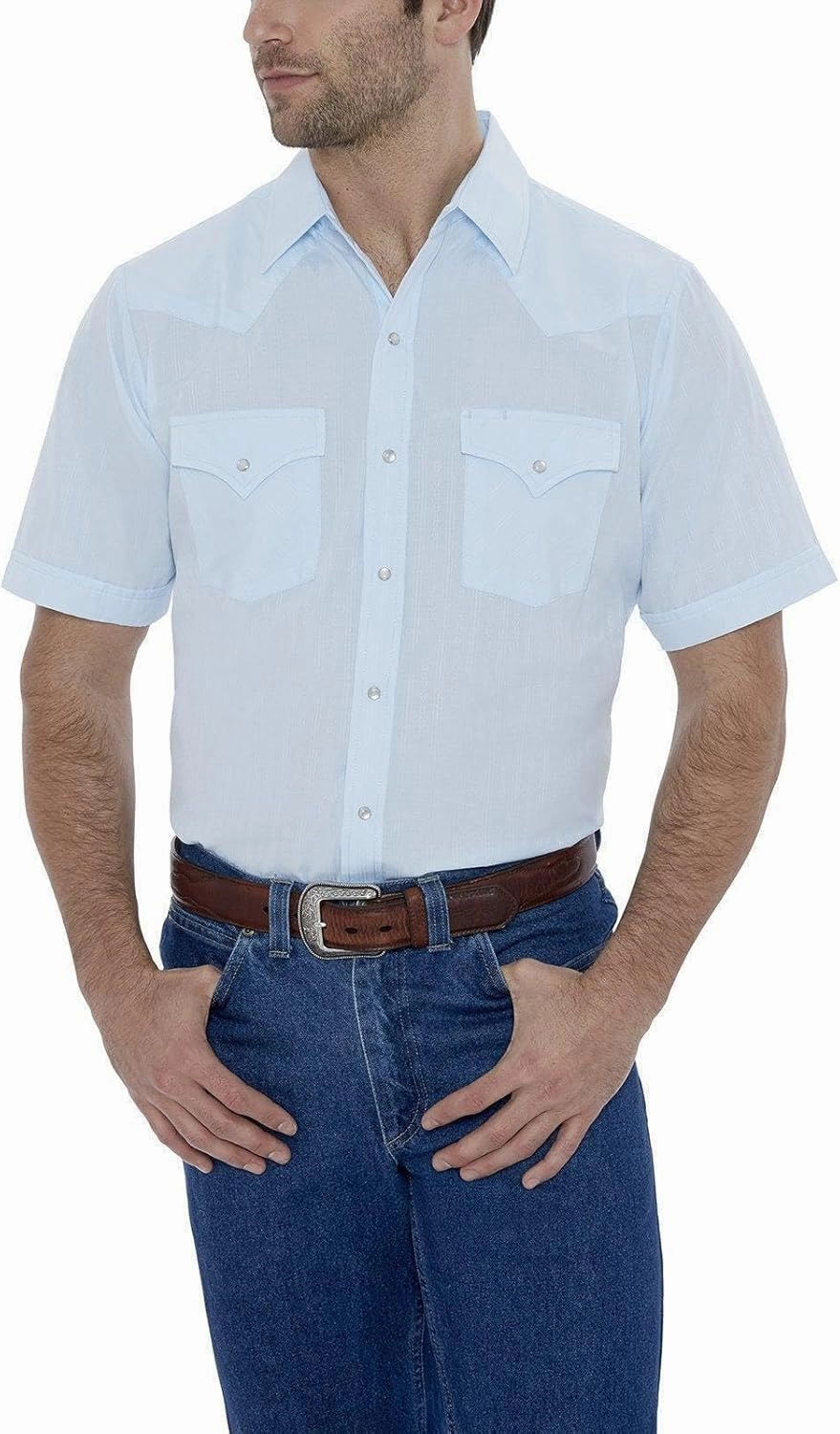 ELY CATTLEMAN Men's Short Sleeve Tone Western Shirt