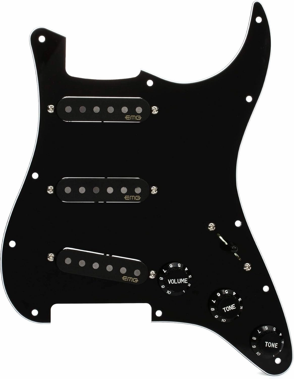 EMG ST-65 Alnico 5 Passive Prewired Strat Pickguard Set, Black (6766.00)