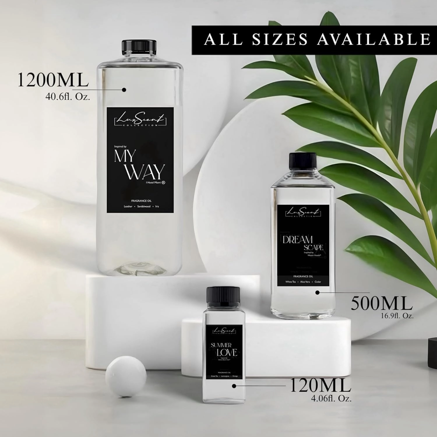 Escapade Aroma Diffuser Oil 1200ML - Waterless Essential Oil for diffusers - Luxury Hotel Fragrance Inspired by Ritz Carlton - Oils for Aromatherapy - Fits in Any Diffuser (Escapade)