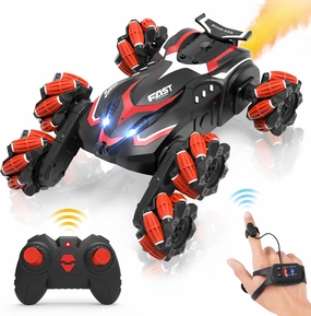 Eulogia 6WD Gesture Sensing RC Stunt Car, 2.4GHz RC Crawler with Spray & Music, 360° Spin All Terrain Remote Control Car Kids Toys Gift for 5-12 Years Old Boys Girls Christmas Birthday