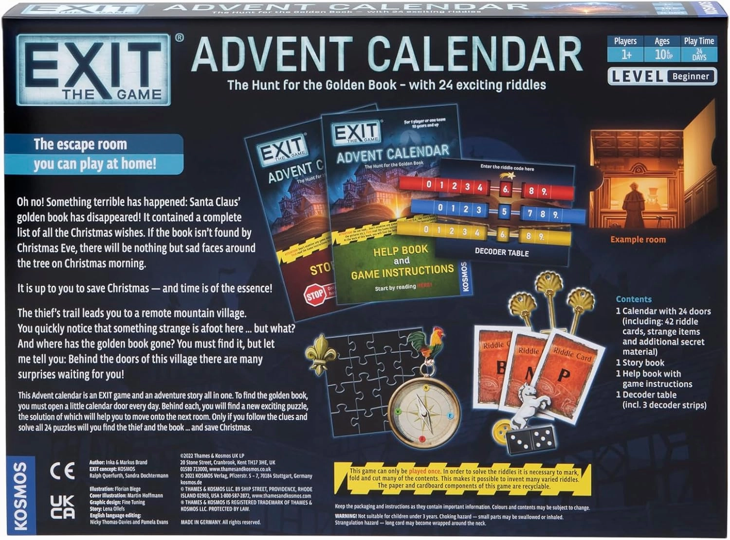 EXIT: Advent Calendar - The Hunt for The Golden Book | EXIT: The Game - A Kosmos Game | Family-Friendly, Card-Based at-Home Escape Room Experience in a Calendar| 24 Riddles Over 24 Days | Ages 10 