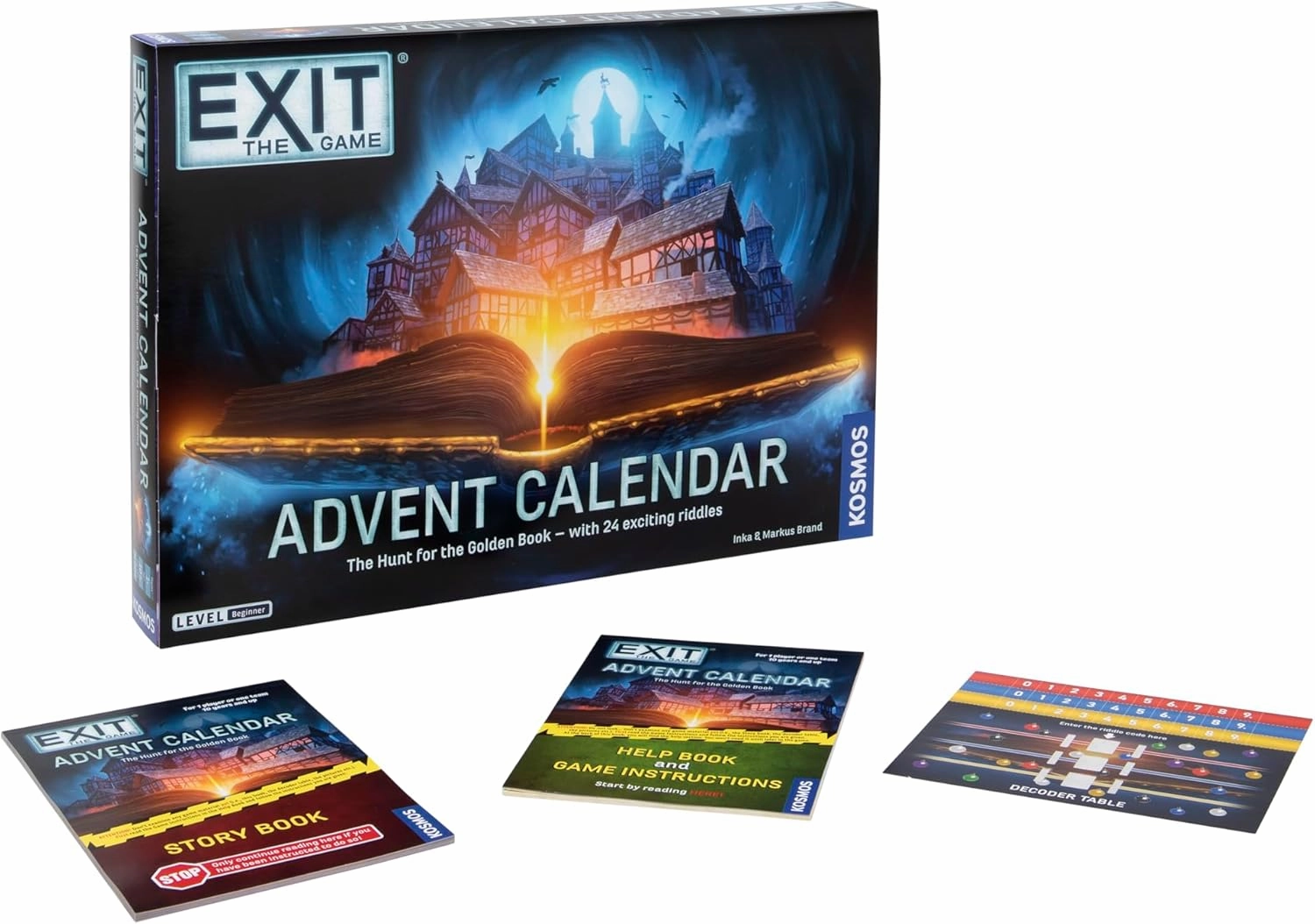 EXIT: Advent Calendar - The Hunt for The Golden Book | EXIT: The Game - A Kosmos Game | Family-Friendly, Card-Based at-Home Escape Room Experience in a Calendar| 24 Riddles Over 24 Days | Ages 10 