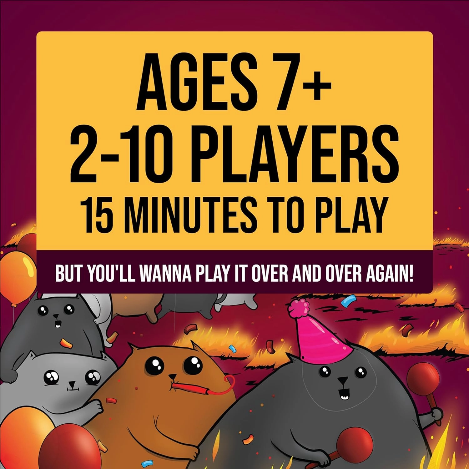 Exploding Kittens Party Pack - 2-10 Players - Ages 7  - 15 Minutes to Play - Party-Sized High-Stakes Card Game, Ideal for Party, Family Game Night, Fun for Kids and Adults