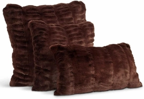 Fabulous-Furs Donna Salyers Couture Collection Mocha Mink Faux Fur Pillows, Mocha, 24x24
