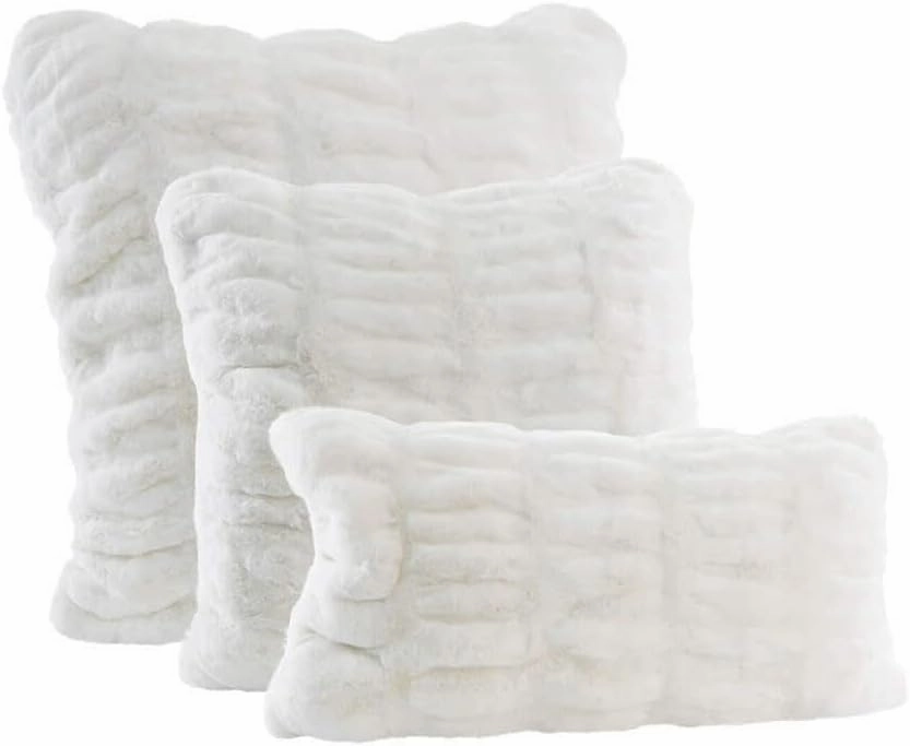 Fabulous-Furs Donna Salyers Couture Collection Snow Mink Faux Fur Pillows, Snow Mink, 18x18