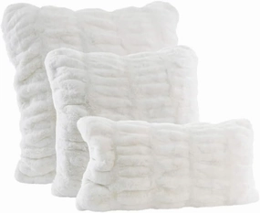 Fabulous-Furs Donna Salyers Couture Collection Snow Mink Faux Fur Pillows, Snow Mink, 18x18