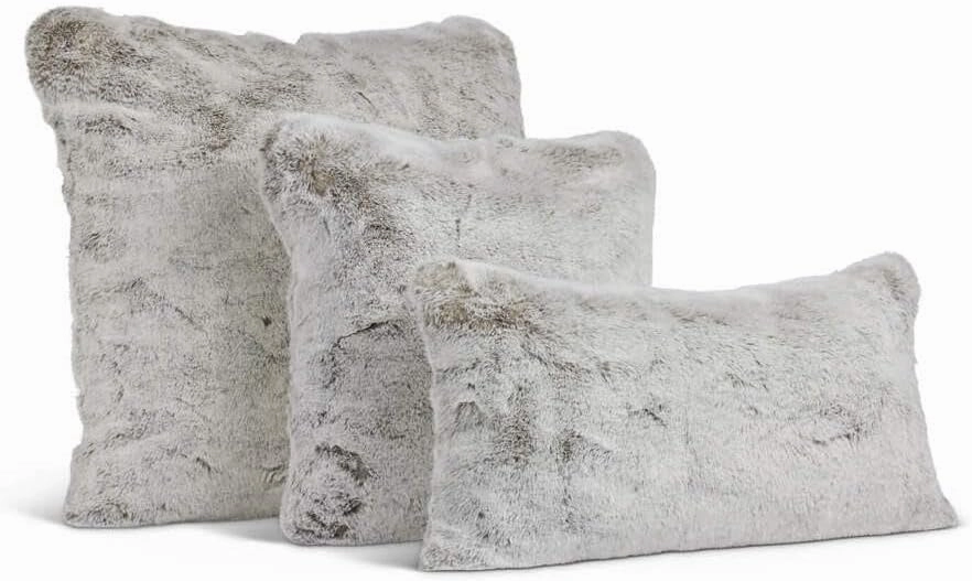 Fabulous-Furs Donna Salyers Couture Collection Sterling Mink Faux Fur Pillows, Sterling Mink, 12x22
