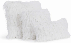 Fabulous-Furs Donna Salyers Signature Series White Tibetan Lamb Faux Fur Pillows, White Tibetan Lamb, 18x18