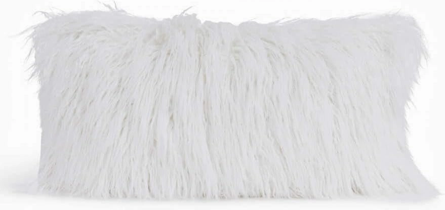 Fabulous-Furs Donna Salyers Signature Series White Tibetan Lamb Faux Fur Pillows, White Tibetan Lamb, 18x18