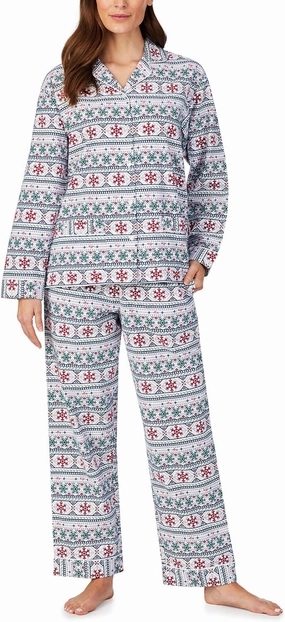 Fair Isle Flannel Pajama Set, XL, Holiday Fair Isle