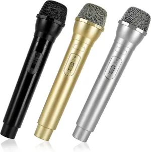 Fake Microphone Prop Toy for Kids, 3PCS Plastic Pretent Play Microphone Toy, Toy Mic for Kids Birthday Party Favors, Halloween Cosplay Karaoke, Stage Prop for Girls and Boys