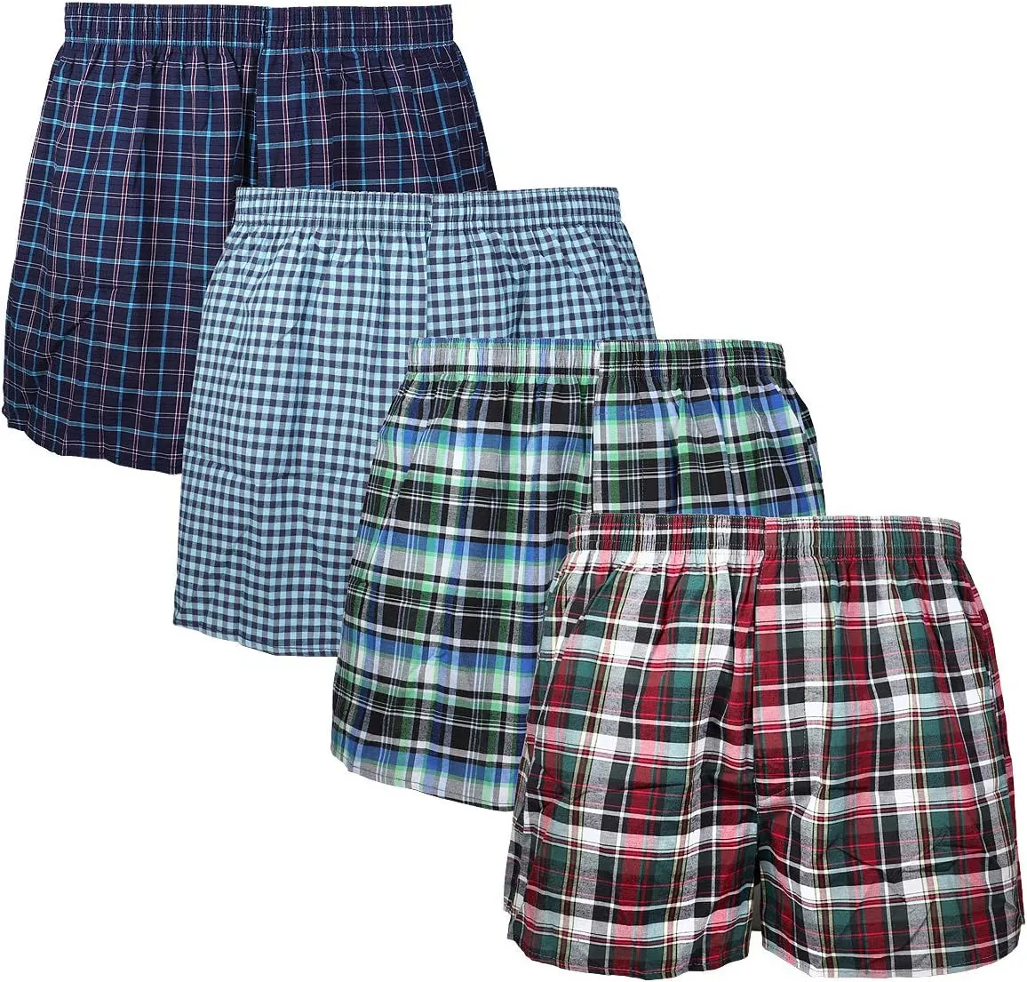 Falari 4-Pack Men's Boxer Underwear 100% Cotton Premium Quality