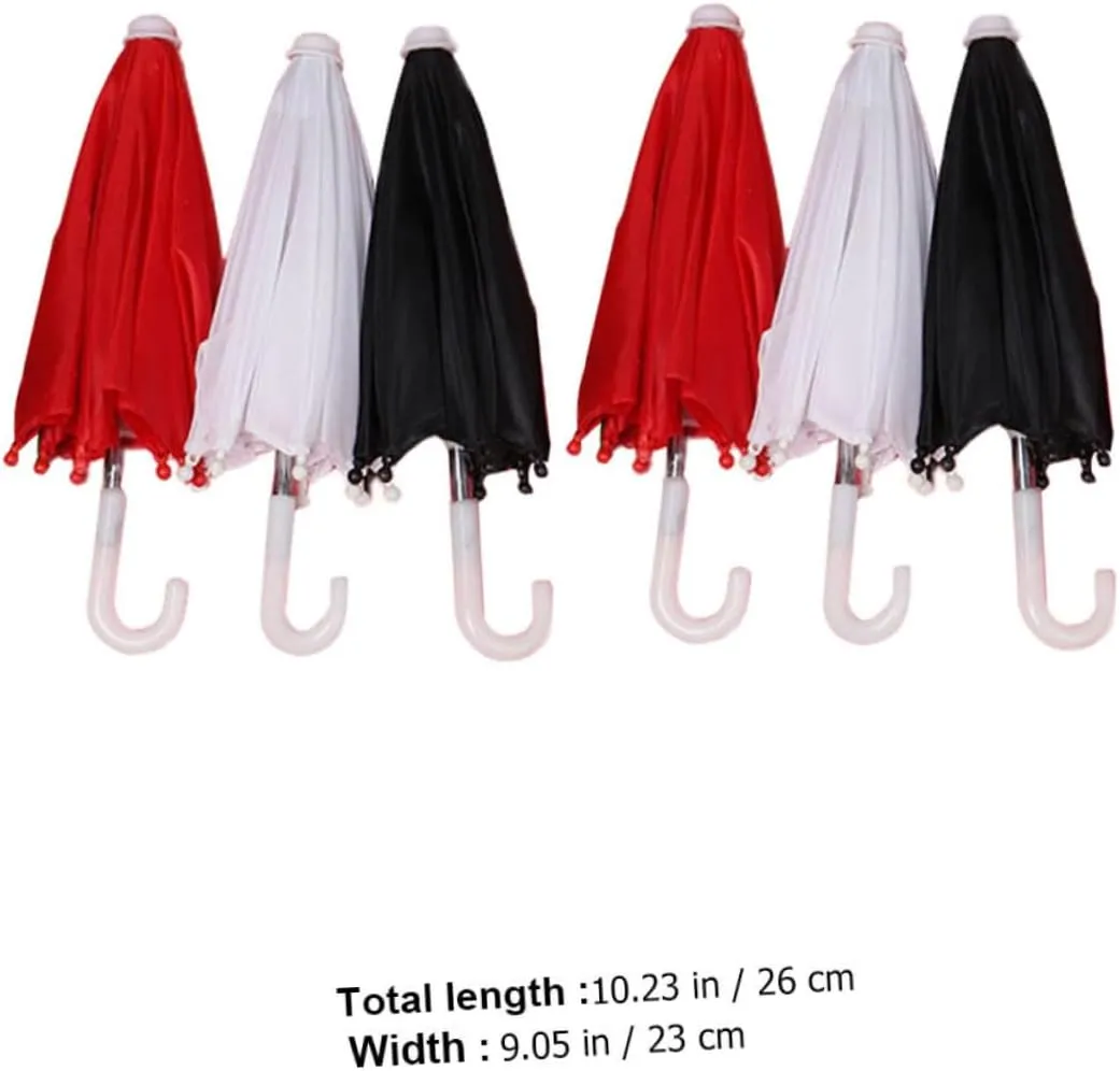 FAVOMOTO 6Pcs Doll Decorative Umbrella Cute Cloth Umbrellas for House Decoration Washable and Reusable Accessories for Dollhouse Photography Props and Playtime Fun