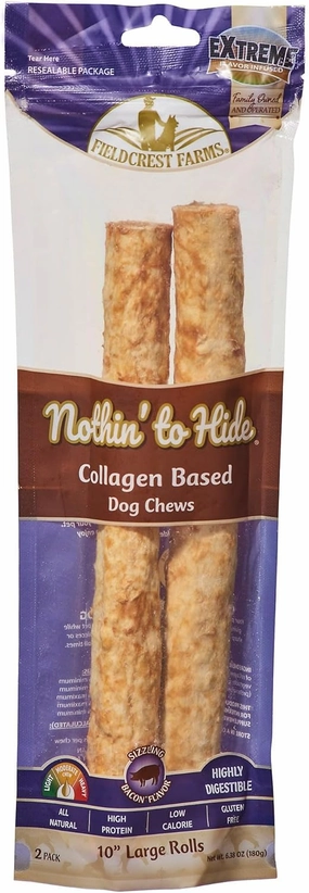 Fieldcrest Farms Nothin' to Hide 10" Bagels Bacon Flavor Premuim Dog Chew, 6.38 oz., Pack of 2