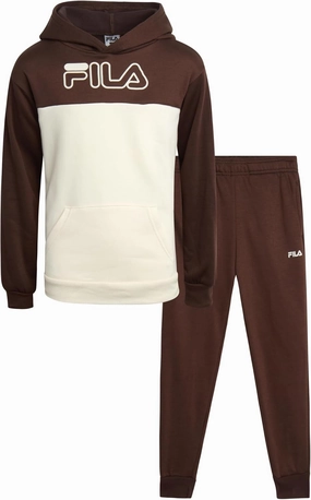 Fila Boys' Tracksuit Set - 2 Piece Performance Fleece Active Hoodie Sweatshirt and Jogger Sweatpants for Boys (Sizes: 8-12)