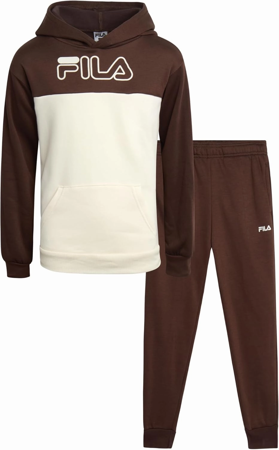 Fila Boys' Tracksuit Set - 2 Piece Performance Fleece Active Hoodie Sweatshirt and Jogger Sweatpants for Boys (Sizes: 8-12)