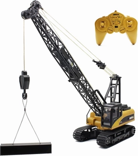 Fistone 1/14 RC Truck Crawler Tower Crane Hoist Dragline Die-cast Model Lifiting Cable Remote Control Excavator Tractor Digging Engineering Toy Construction Vehicle