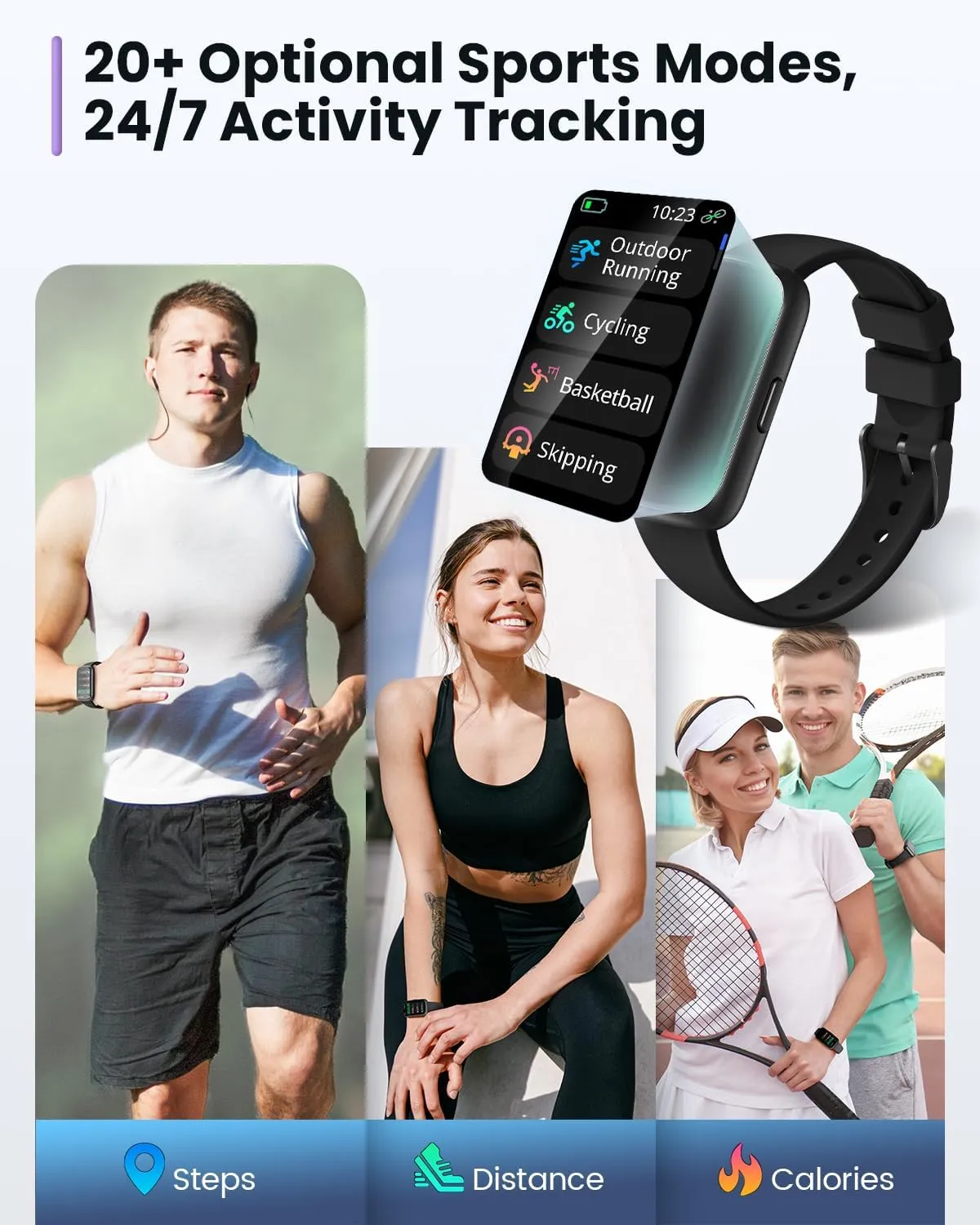 Fitness Tracker- Smart Watches for Women Men with 24/7 Heart Rate Monitor Blood Oxygen Sleep Tracker, Waterproof Fitness Watch, Activity Smartwatch for Android iPhone, Calorie Distance Pedometer, Gift