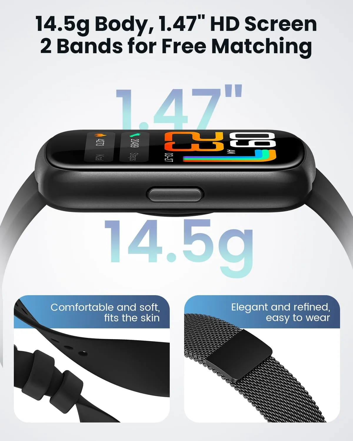 Fitness Tracker- Smart Watches for Women Men with 24/7 Heart Rate Monitor Blood Oxygen Sleep Tracker, Waterproof Fitness Watch, Activity Smartwatch for Android iPhone, Calorie Distance Pedometer, Gift