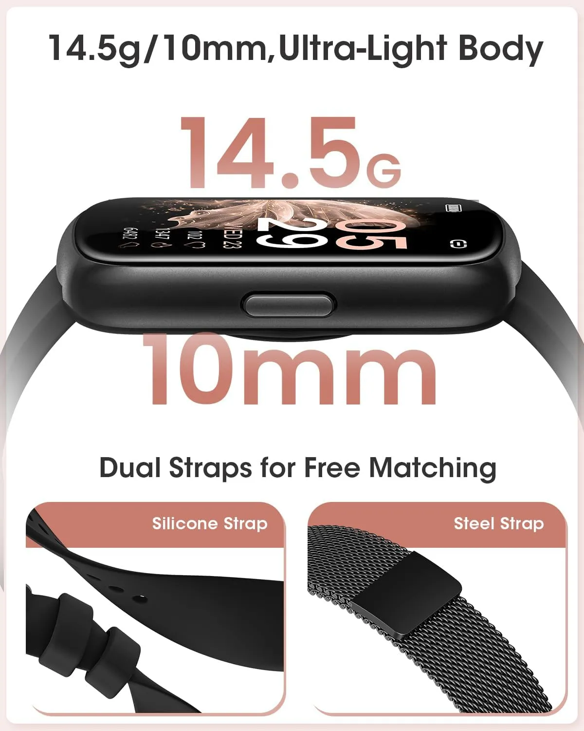 Fitness Tracker, Smart Watches for Women Men with Heart Rate/SpO2/Sleep Monitor, IP68 Waterproof Fitness Watches for Women Men, Step Tracker & Smart Watch for Android iPhone,Pedometer Watch, Gift