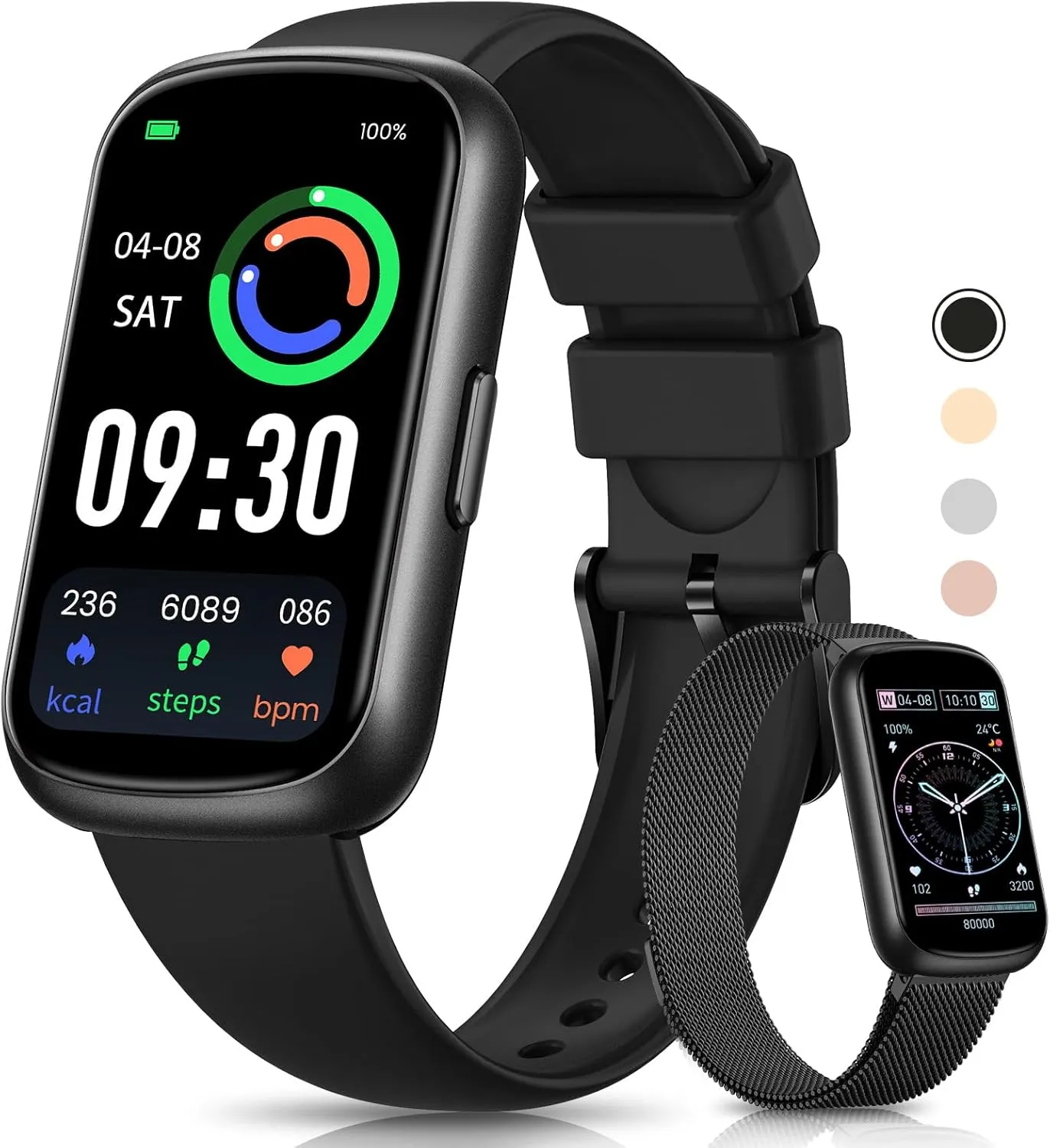 Fitness Tracker, Smart Watches for Women Men with Heart Rate/SpO2/Sleep Monitor, IP68 Waterproof Fitness Watches for Women Men, Step Tracker & Smart Watch for Android iPhone,Pedometer Watch, Gift