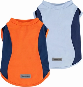 Fitwarm 2 Pack UPF 50  UV Sun Protection Dog Shirt, Quick Dry Summer Dog Clothes for Small Dogs Boy Girl, Reflective Label, Lightweight Breathable Cooling Vest, Pet Cat Outfit, Orange, Blue, XS