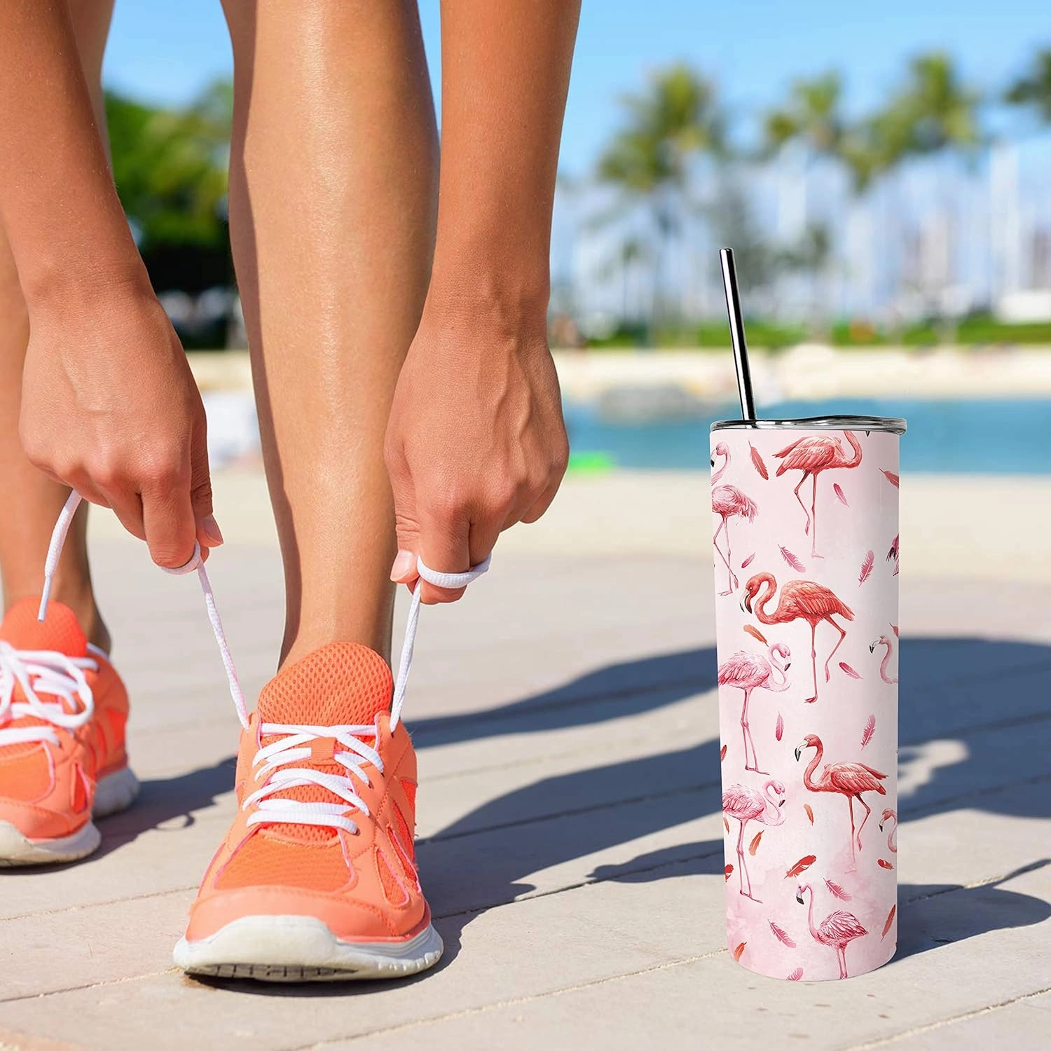 Flamingo Gifts for Women Flamingo Decor,20oz Tumbler with Lid and Straw,Insulated Stainless Steel Travel Mug Coffee Cup