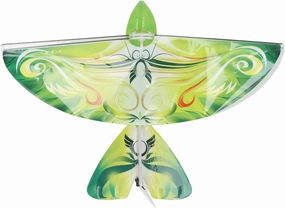 Flying RC Bird Toy 2.4GHz USB Charging LED Bionic Flapping Bird for Indoor Outdor (Green)