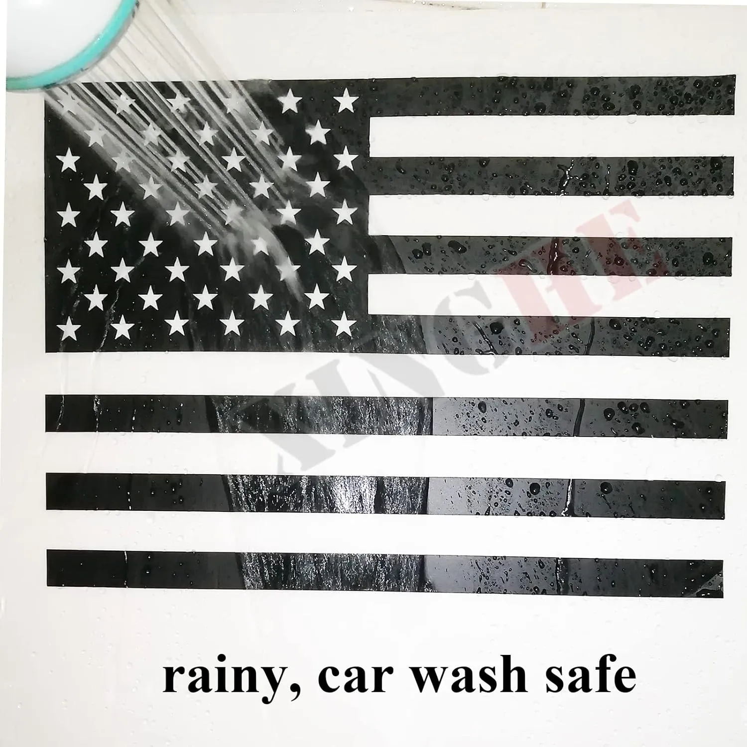 for Dodge Ram 2009 to 2024, American Flag Decals Stickers for Truck Back Middle Window, Matte Black USA Flag Decal