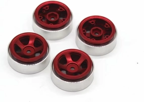 for FMS for Fire for Horse for Eazyrc 1/18 for Thunder Storm RC Remote Control Car for Star Shaped Metal Wheel Fitting RC Car DIY Parts(Red)