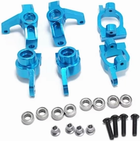 for Wltoys 144001 144002 144010 124007 124008 124016 124018 124019 Metal Steering Blocks C-Hub Carriers RC Car Upgrades Parts Replacement Use RC Car DIY Parts(Blue)