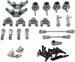 for Wltoys 284161 284010 284131 K989 K979 K969 P929 P939 1/28 Metal Upgrade Parts Kit Steering Cup RC Car Upgrade Accessories Set RC Car DIY Parts(Gray)