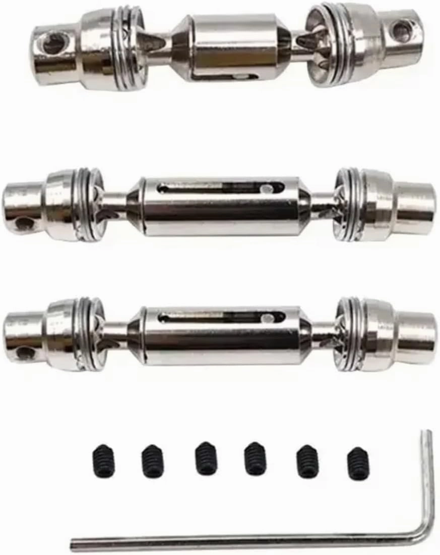 for WPL B36 B16 C14 C24 B24 1/16 for Henglong Truck Metal Front Rear Drive Shaft RC Car Spare Parts Parts Upgrade and Replacement RC Car DIY Parts(Silver)