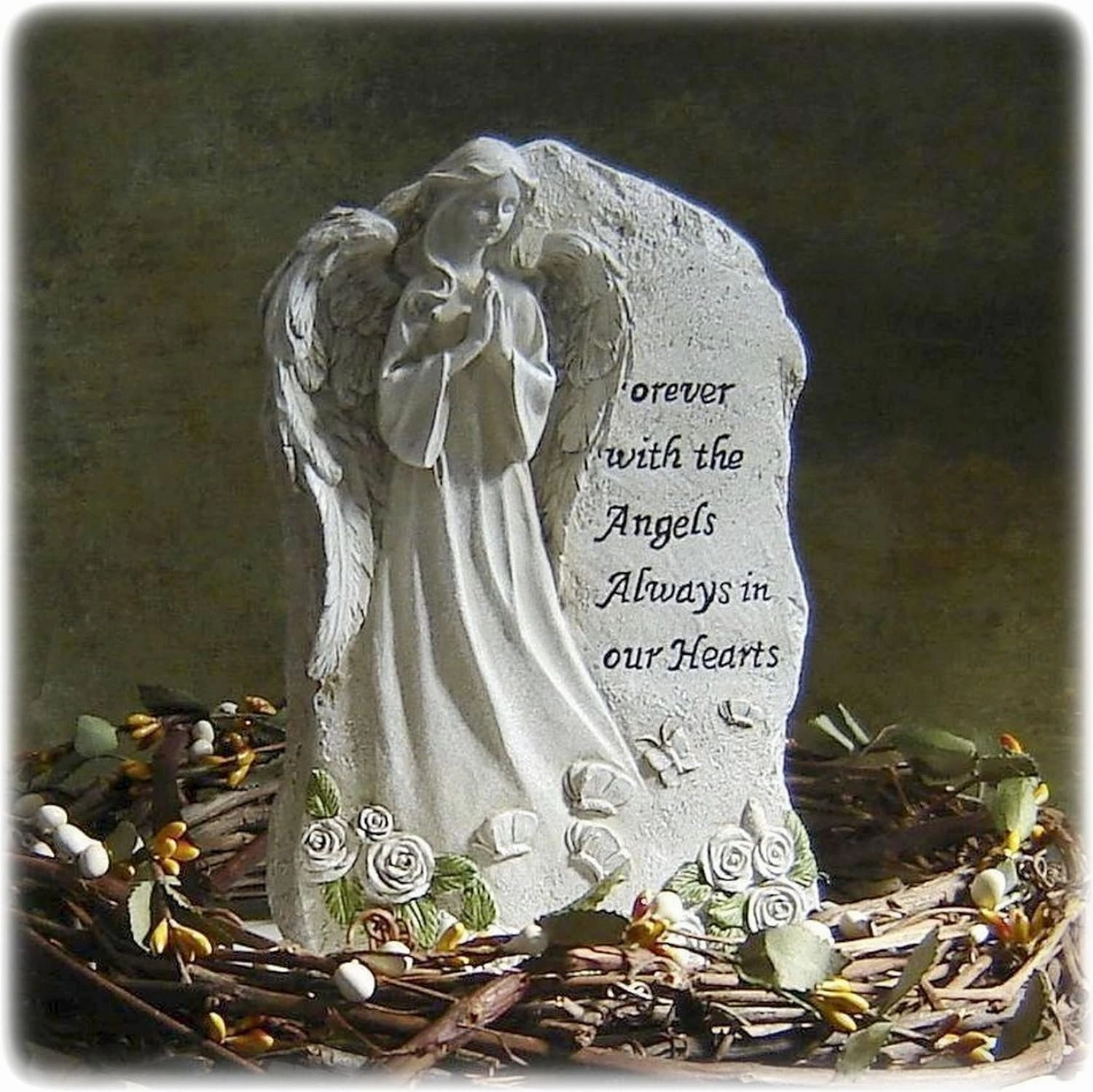 Forever with The Angels Statue to Express Sympathy for Funeral Or Memorial Comfort The Grieving for Loss of A Loved One