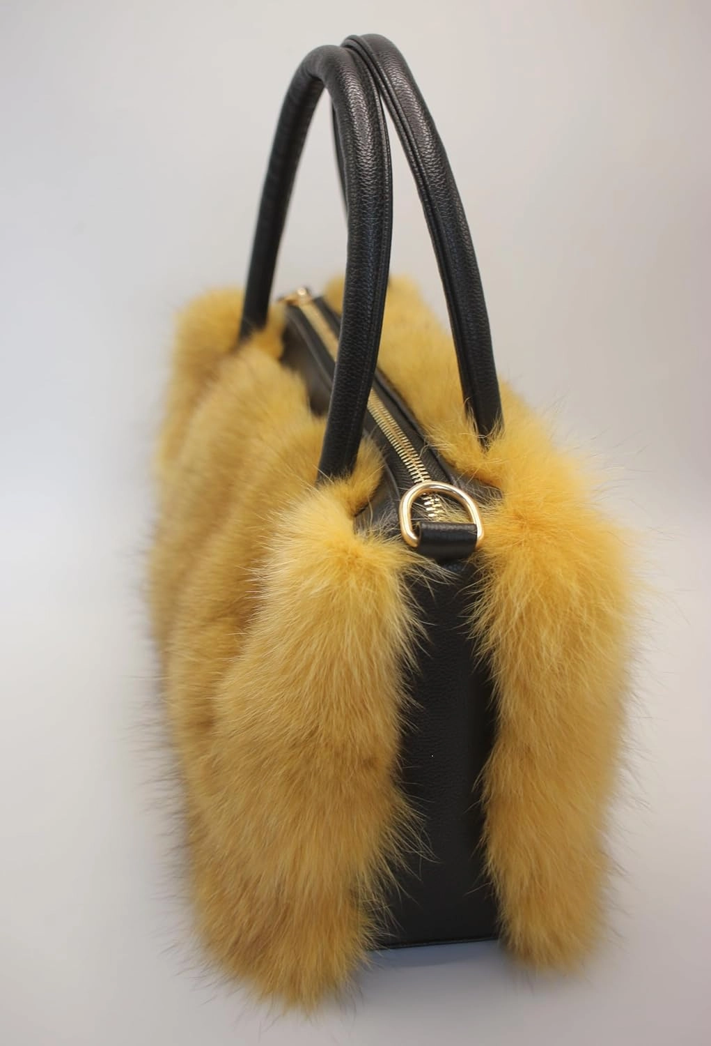 Fosrion Women's Genuine Fox Fur Handbag - Natural and Dyed Color Options, Premium Luxury Purse