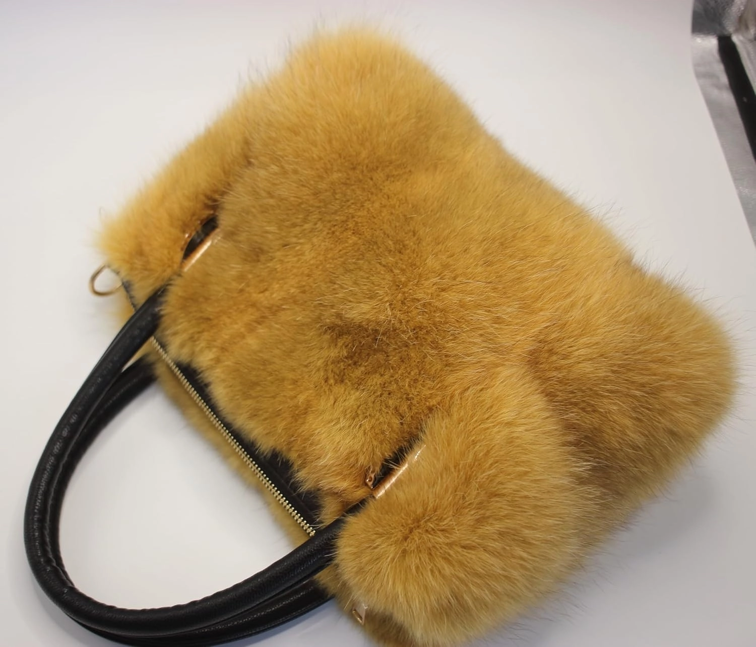 Fosrion Women's Genuine Fox Fur Handbag - Natural and Dyed Color Options, Premium Luxury Purse