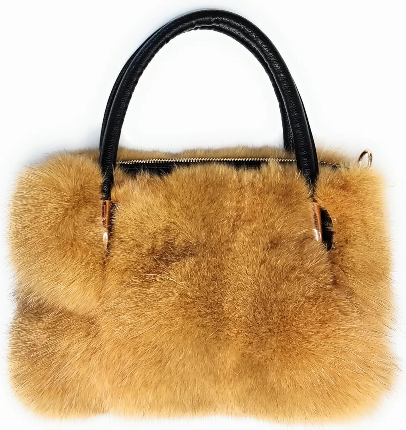 Fosrion Women's Genuine Fox Fur Handbag - Natural and Dyed Color Options, Premium Luxury Purse