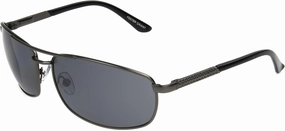 Foster Grant Men's Oscar Wrap Sunglasses, Gunmetal/Smoke, 64 mm