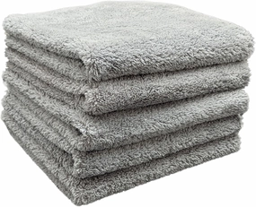 Freebird 400 Edgeless Microfiber Towels, 16x16 inches, for Quick Detailers, Waterless Wash, Spray Waxes for Touch Ups, 70/30 Premium Korean Microfiber, 400 GSM, Ice Gray, (5 Pack)