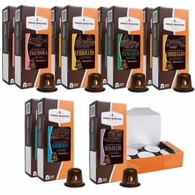 Fresh Roasted Coffee Espresso Pods for Nespresso OriginalLine, Italian Craft Espresso Variety, 120 Recyclable Aluminum Capsules