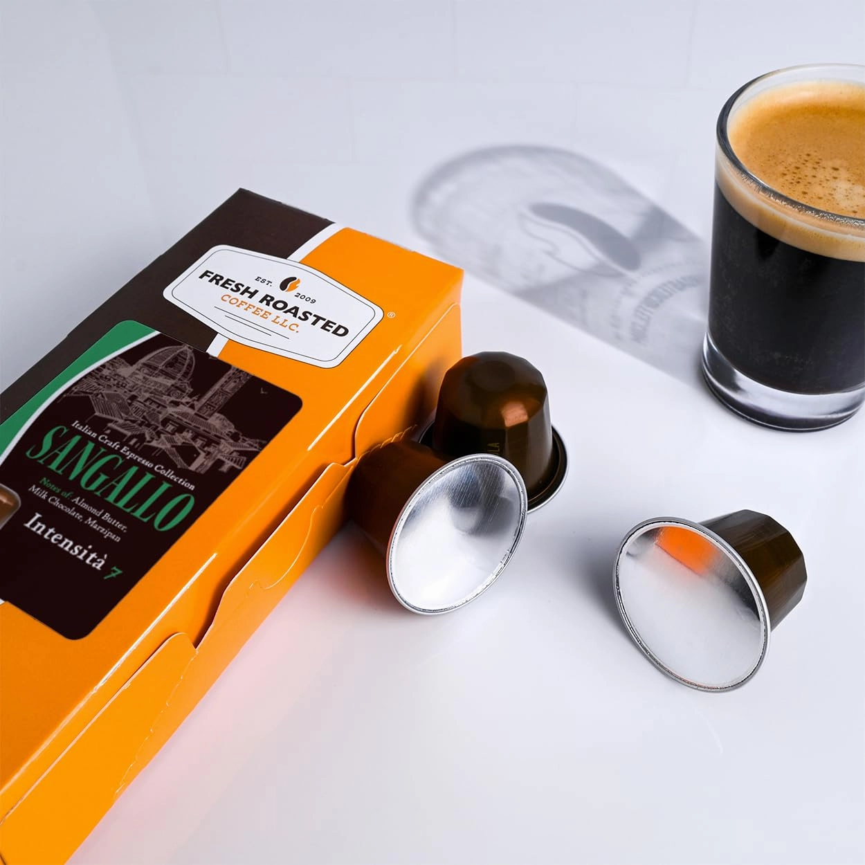 Fresh Roasted Coffee Espresso Pods for Nespresso OriginalLine, Italian Craft Espresso Variety, 120 Recyclable Aluminum Capsules