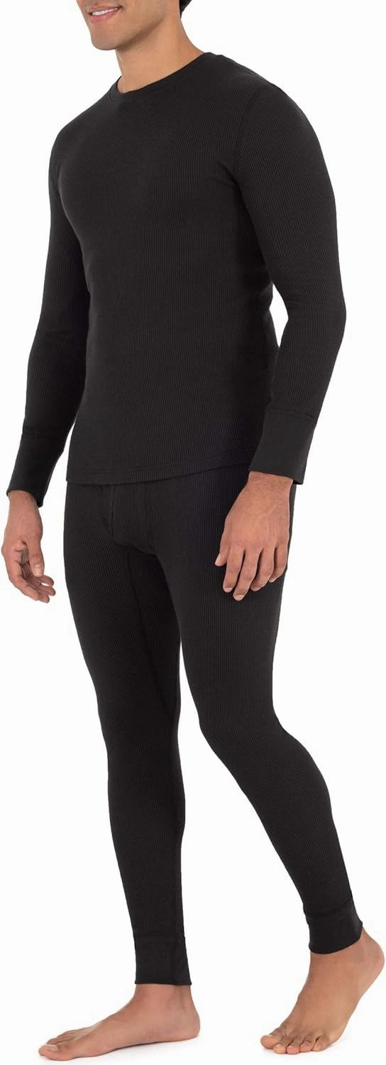 Fruit of the Loom Men's Recycled Waffle Thermal Underwear Set (Top and Bottom)