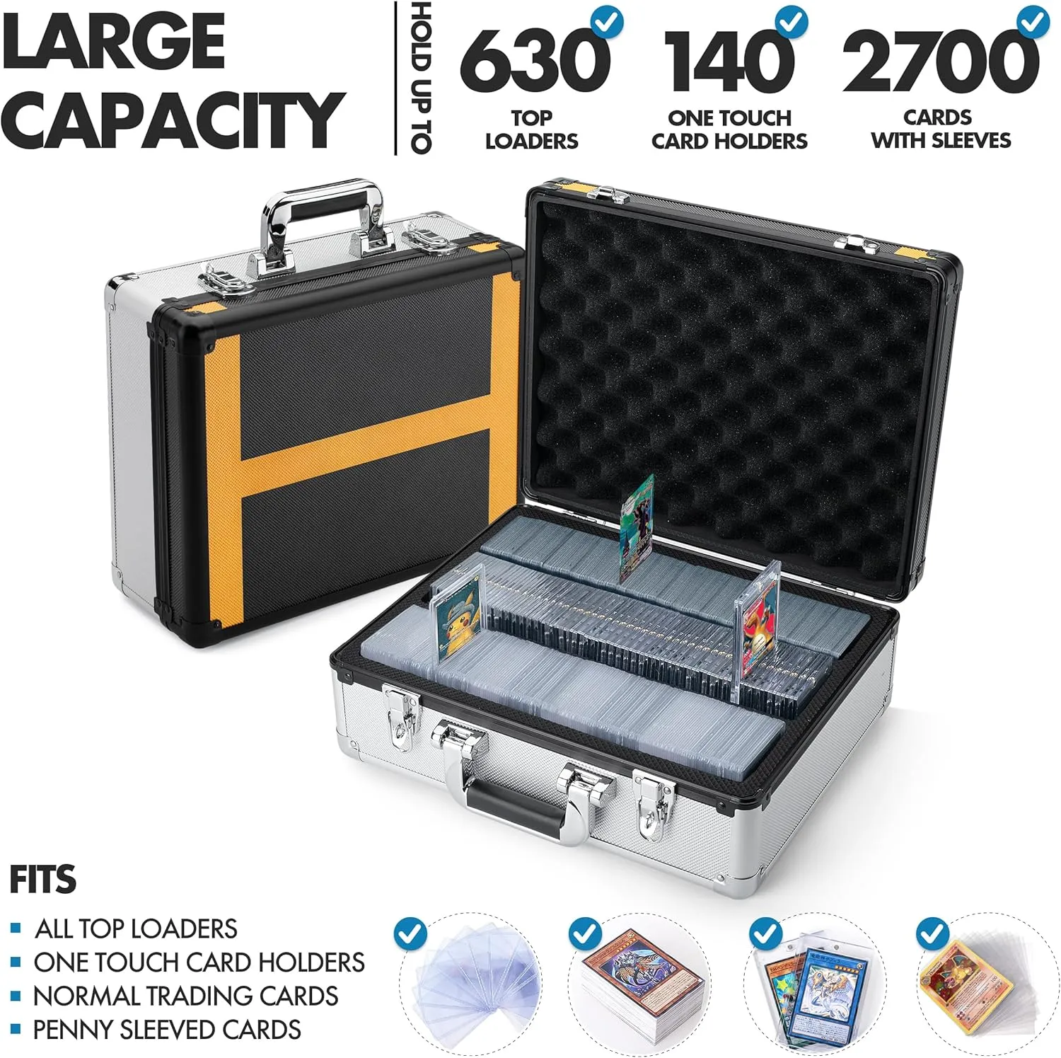 FunGuys Toploader Storage Box, Sports Card Storage Case, 600  Top Loader, Trading Card Case Holds, One Touch Holder