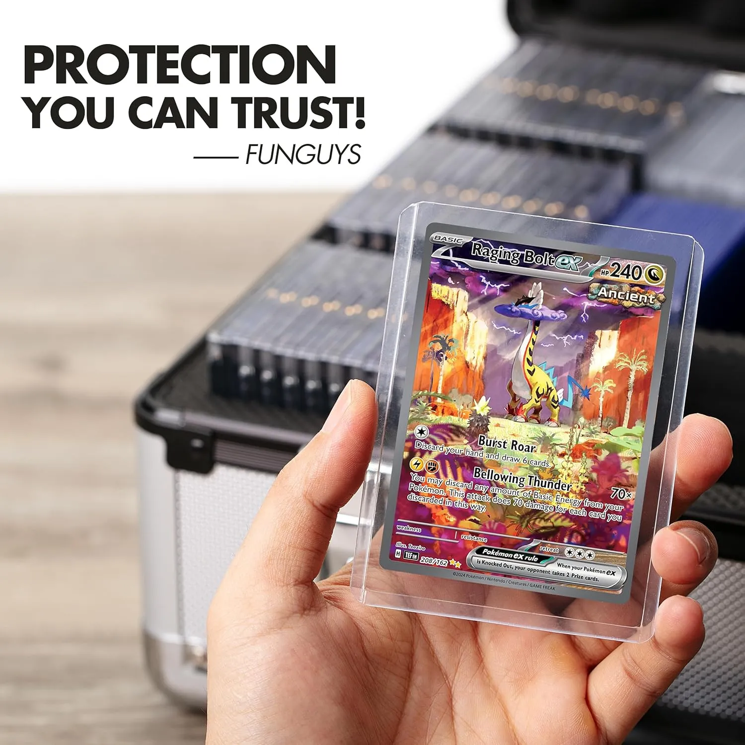 FunGuys Toploader Storage Box, Sports Card Storage Case, 600  Top Loader, Trading Card Case Holds, One Touch Holder
