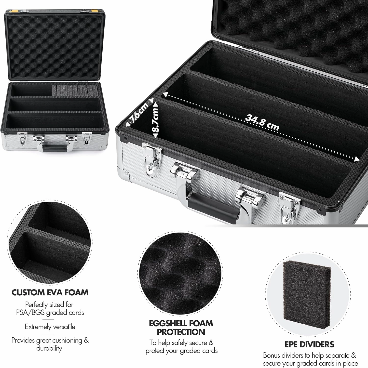 FunGuys Toploader Storage Box, Sports Card Storage Case, 600  Top Loader, Trading Card Case Holds, One Touch Holder